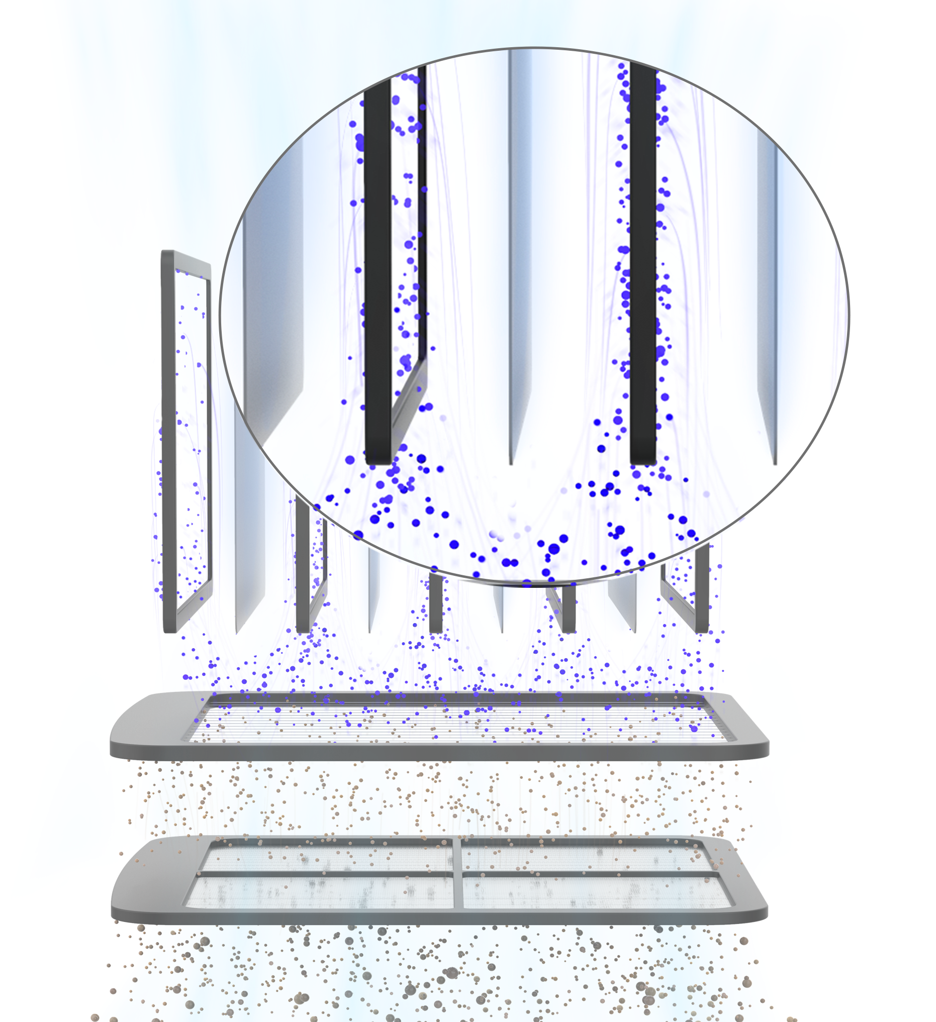 Brio Air Purifier advanced electrostatic air cleaning with disposable long-life filter removes wildfire smoke, aerosolized viruses and pathogens, pet dander, airborne pollen, mold spores and more